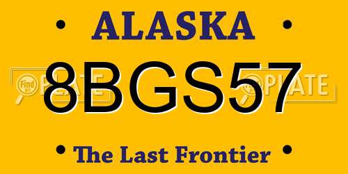 8BGS57 Alaska License Plate