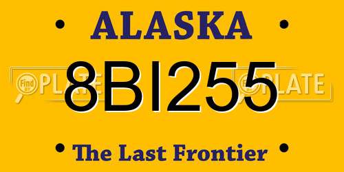 8BI255 Alaska License Plate