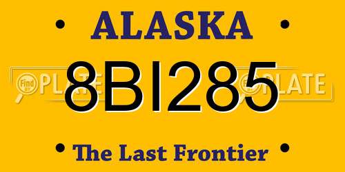 8BI285 Alaska License Plate