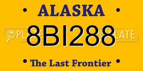 8BI288 Alaska License Plate