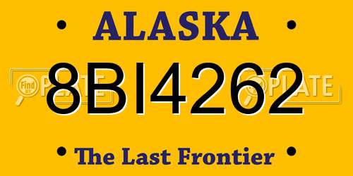 8BI4262 Alaska License Plate
