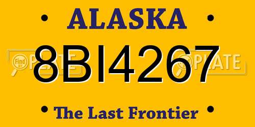 8BI4267 Alaska License Plate