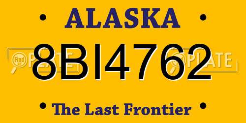 8BI4762 Alaska License Plate