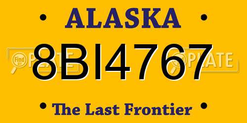8BI4767 Alaska License Plate