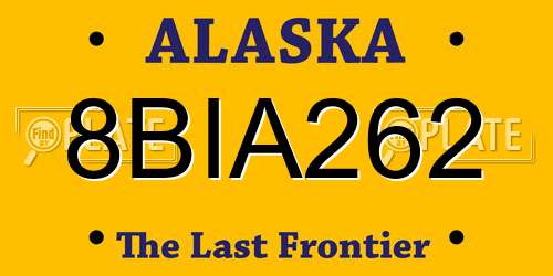 8BIA262 Alaska License Plate