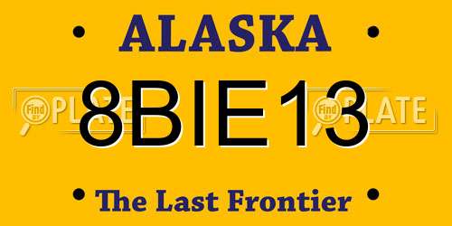 8BIE13 Alaska License Plate