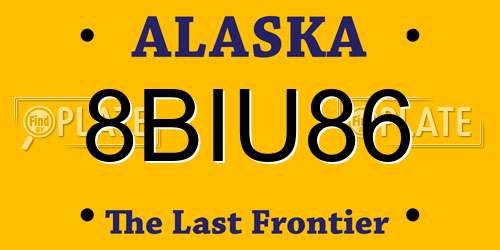 8BIU86 Alaska License Plate