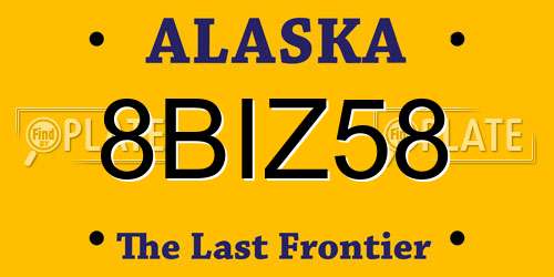 8BIZ58 Alaska License Plate
