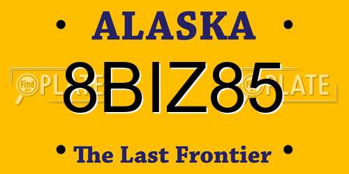 8BIZ85 Alaska License Plate