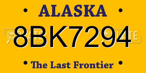 8BK7294 Alaska License Plate