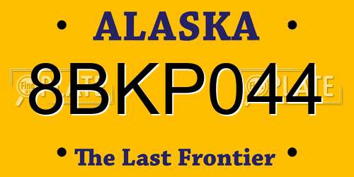 8BKP044 Alaska License Plate