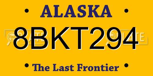 8BKT294 Alaska License Plate