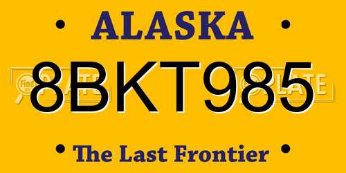 8BKT985 Alaska License Plate