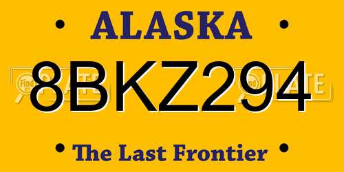 8BKZ294 Alaska License Plate