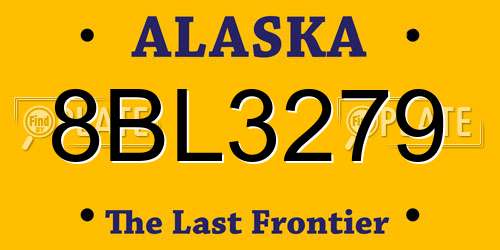 8BL3279 Alaska License Plate