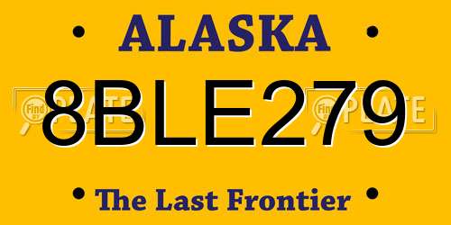 8BLE279 Alaska License Plate