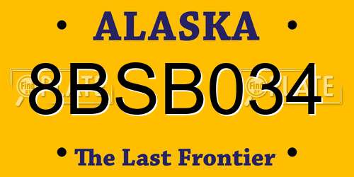 8BSB034 Alaska License Plate