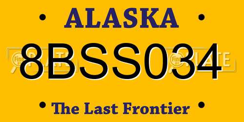 8BSS034 Alaska License Plate