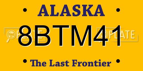 8BTM41 Alaska License Plate