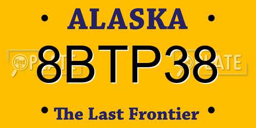 8BTP38 Alaska License Plate