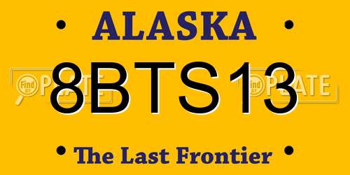 8BTS13 Alaska License Plate