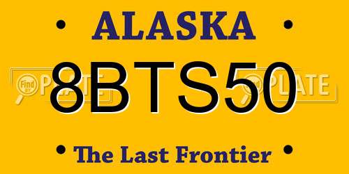 8BTS50 Alaska License Plate