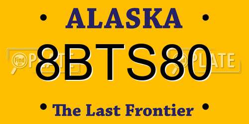 8BTS80 Alaska License Plate
