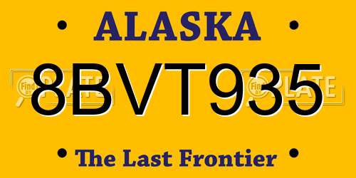 8BVT935 Alaska License Plate