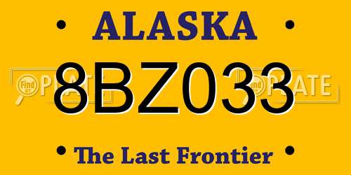 8BZ033 Alaska License Plate