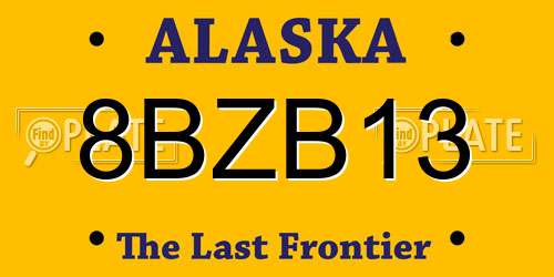 8BZB13 Alaska License Plate