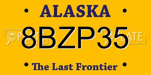 8BZP35 Alaska License Plate