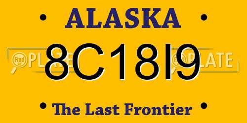 8C18I9 Alaska License Plate