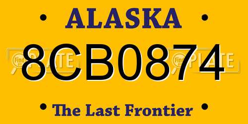 8CB0874 Alaska License Plate