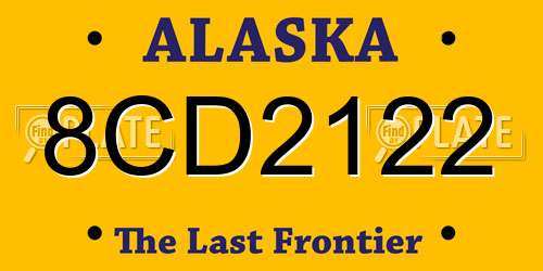 8CD2122 Alaska License Plate