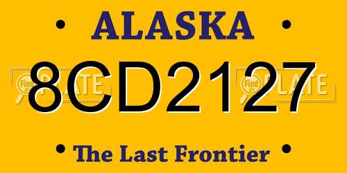 8CD2127 Alaska License Plate