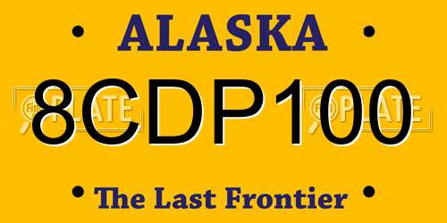 8CDP100 Alaska License Plate