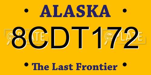 8CDT172 Alaska License Plate