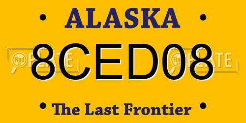 8CED08 Alaska License Plate