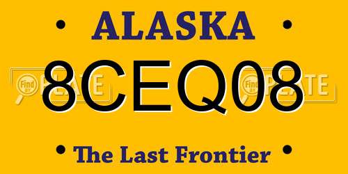 8CEQ08 Alaska License Plate