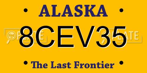 8CEV35 Alaska License Plate