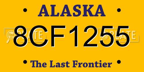 8CF1255 Alaska License Plate
