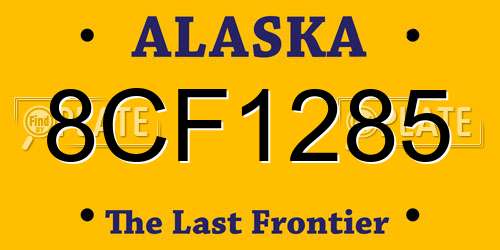 8CF1285 Alaska License Plate