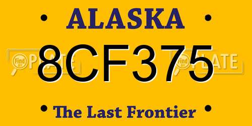 8CF375 Alaska License Plate