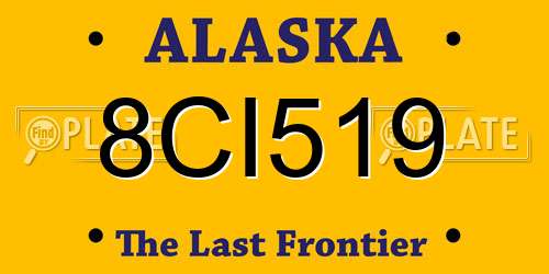 8CI519 Alaska License Plate