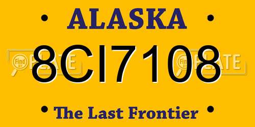 8CI7108 Alaska License Plate