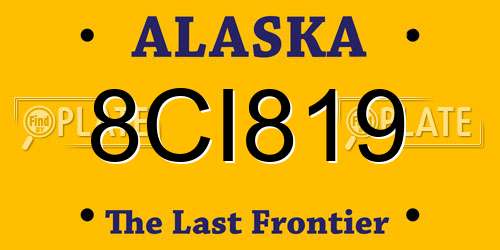 8CI819 Alaska License Plate