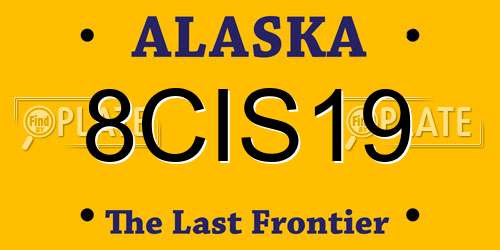 8CIS19 Alaska License Plate