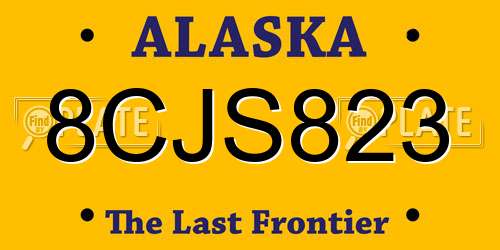 8CJS823 Alaska License Plate