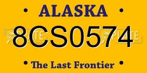 8CS0574 Alaska License Plate