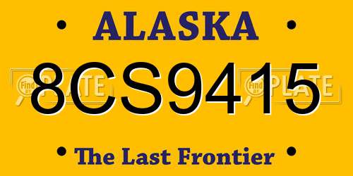 8CS9415 Alaska License Plate